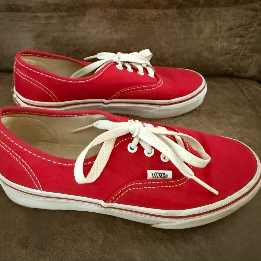 VANS Kids Red Sneakers size  3 youth unisex - Picture 3 of 9